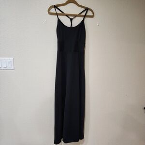 Eddie Bauer Maxi Dress Black Cross Strap Back Women's size Medium